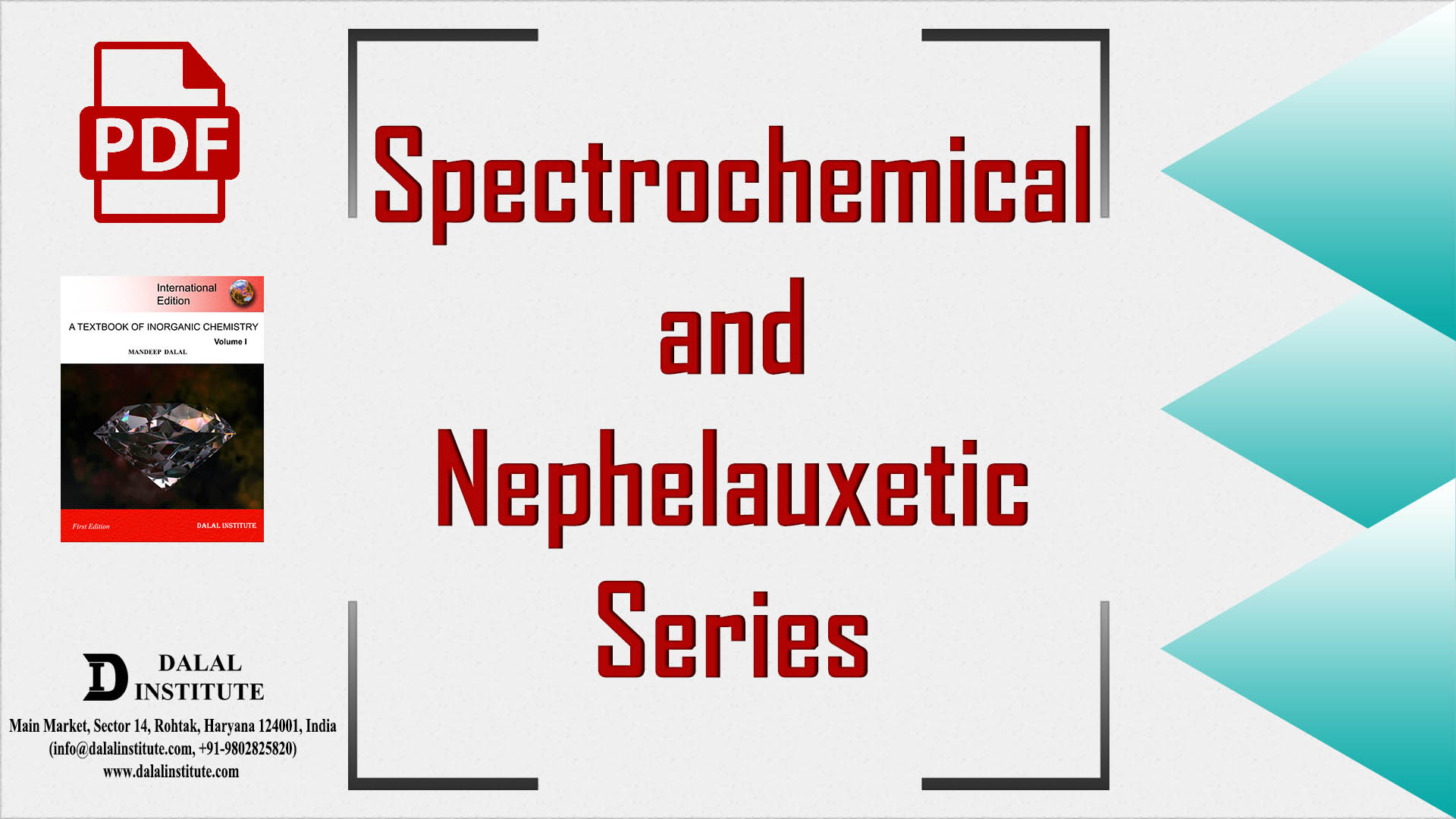 Spectrochemical And Nephelauxetic Series - Dalal Institute : CHEMISTRY