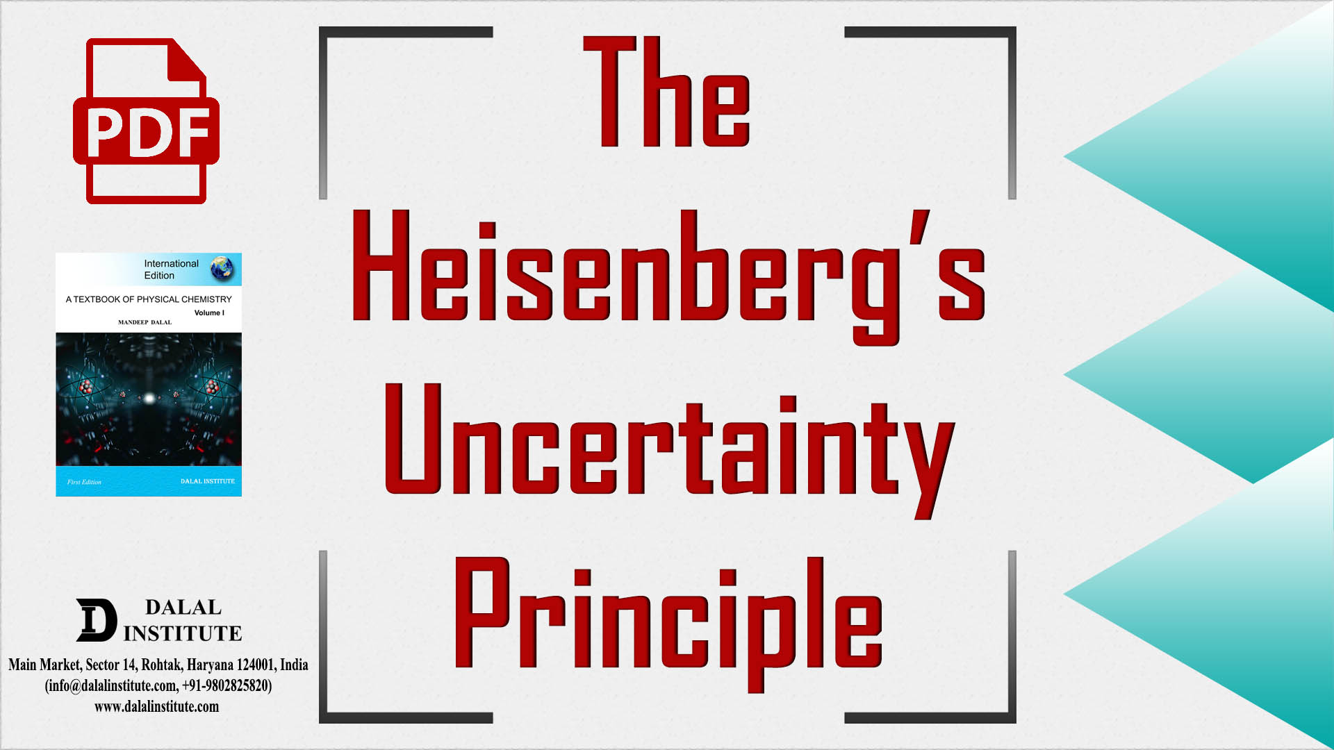 The Heisenberg’s Uncertainty Principle - Dalal Institute : CHEMISTRY