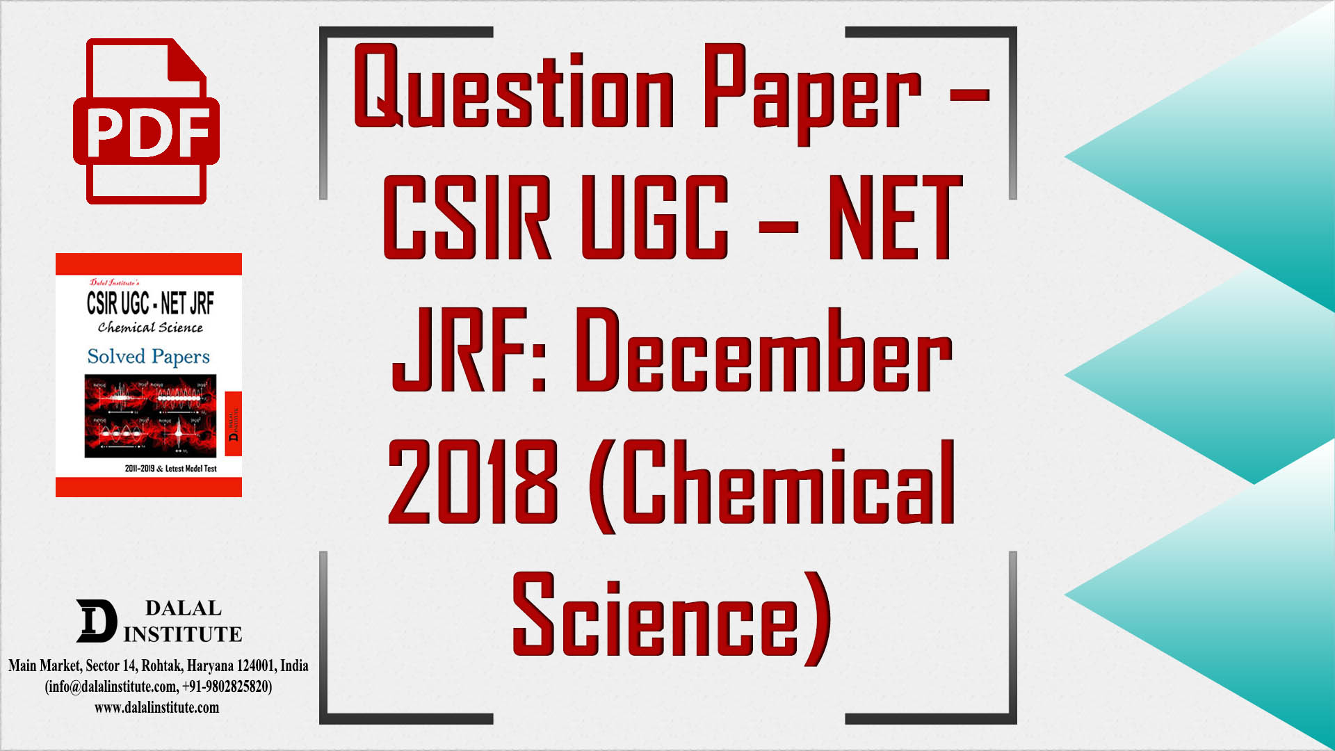 Question Paper – CSIR UGC – NET JRF: December 2018 (Chemical Science ...