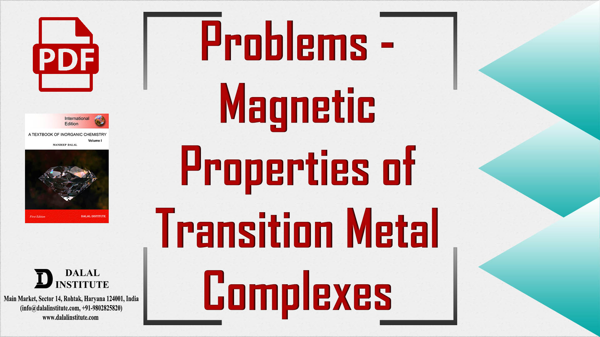 Problems - Magnetic Properties Of Transition Metal Complexes - Dalal ...