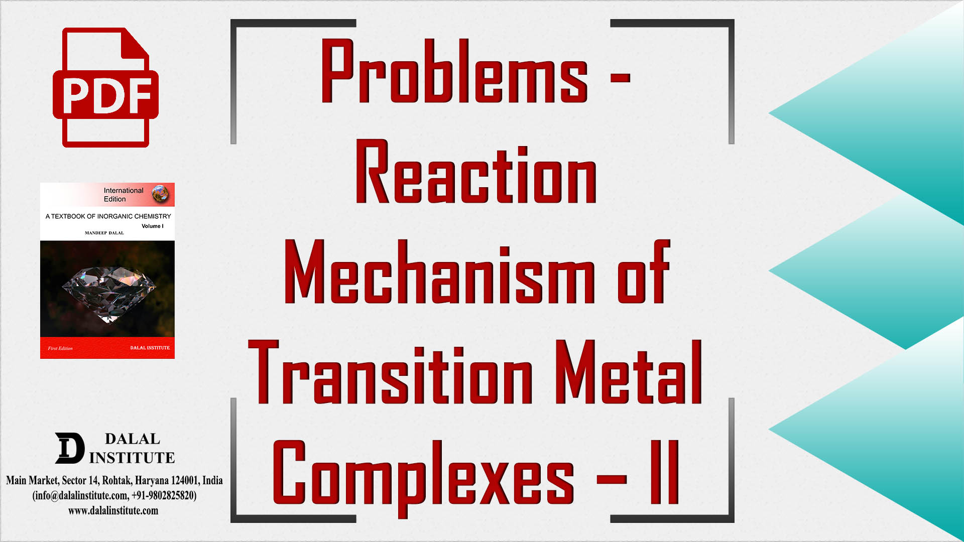 Problems - Reaction Mechanism Of Transition Metal Complexes-II - Dalal ...