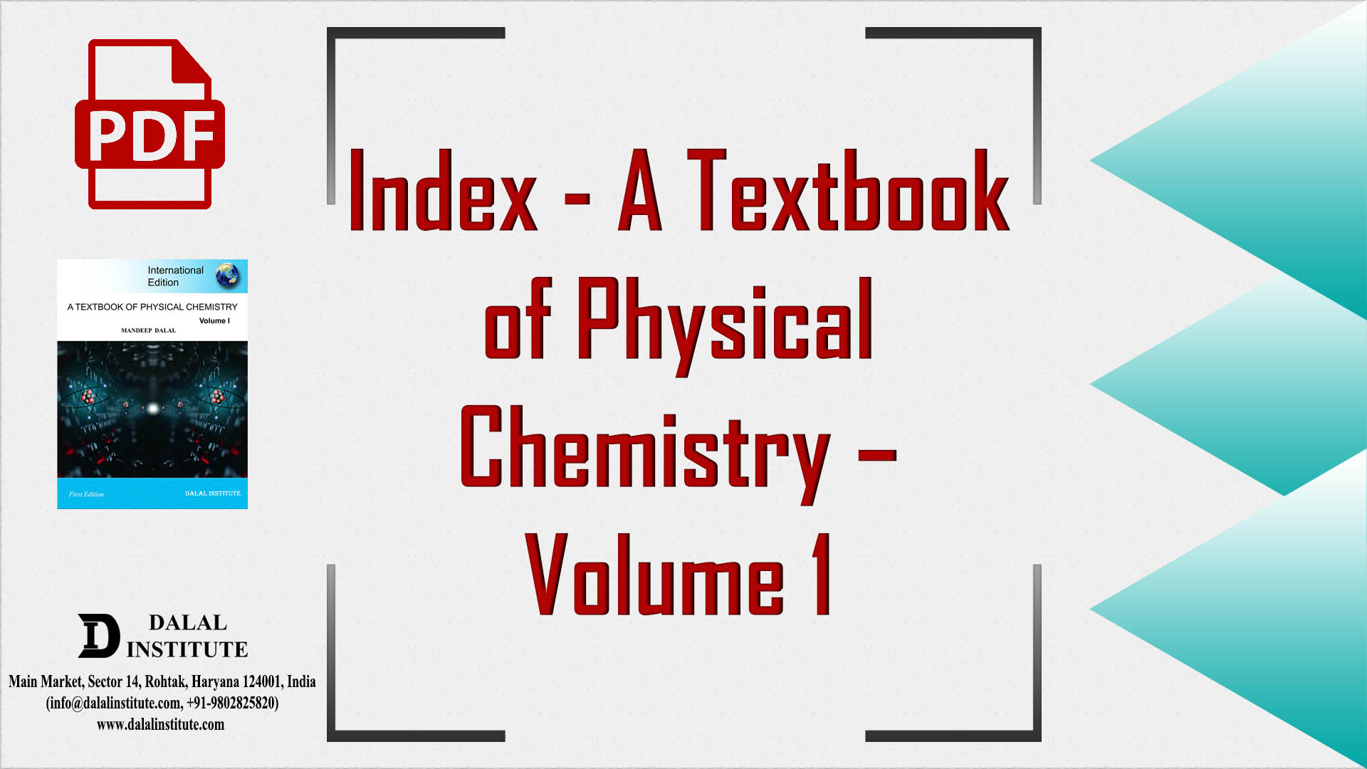 Index - A Textbook Of Physical Chemistry – Volume 1 - Dalal Institute