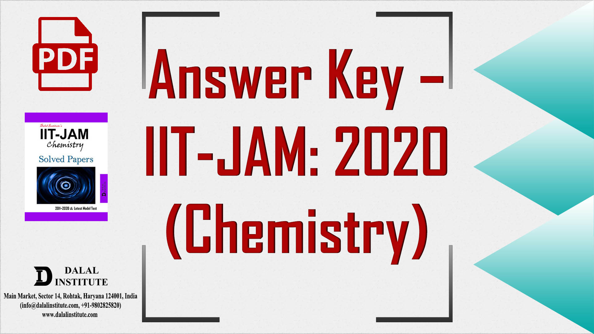 Answer Key – IIT-JAM: 2020 (Chemistry) - Dalal Institute